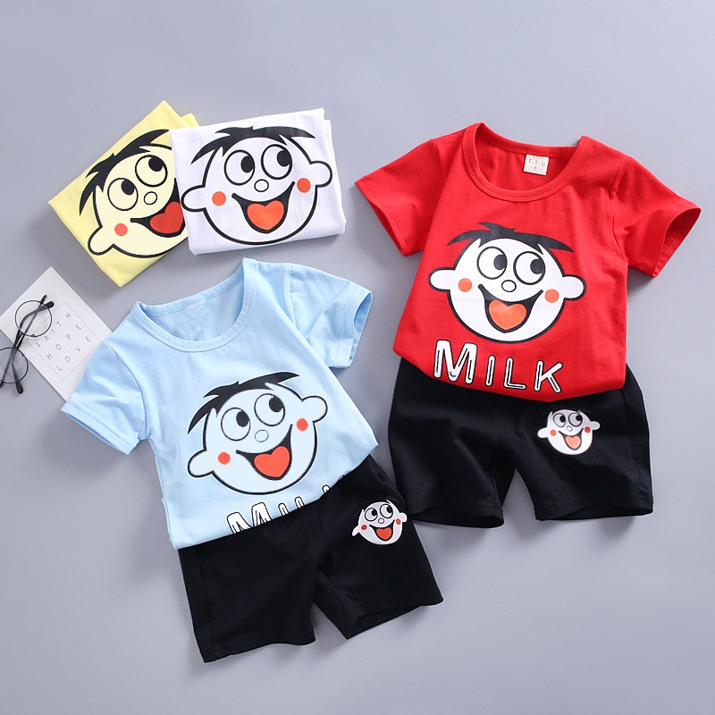 BỘ QUẦN ÁO BÉ TRAI IN CẬU BÉ MILK