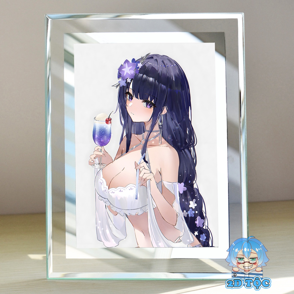 Khung ảnh kính Raiden Shogun (8) Game Genshin Impact kích thước A4 A5 13x18 by 2D Tộc Shop