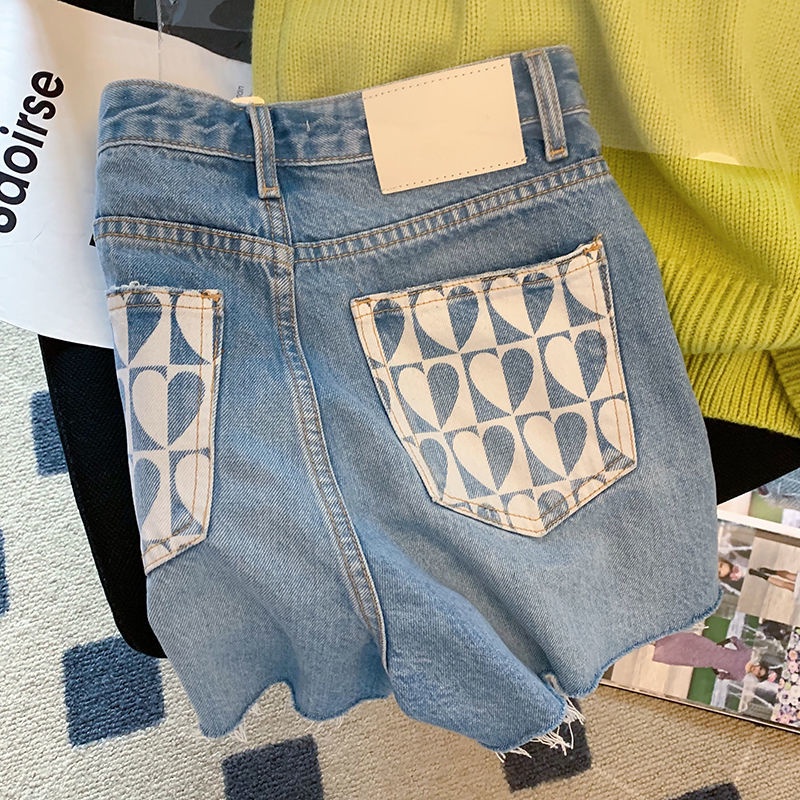 Quần Short Denim Dáng Chữ A Ống Rộng Lưng Cao Thời Trang Mùa Hè Hàng Mới Dành Cho Bạn Nữ