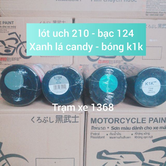 [ COMBO 4 CHAI ] SƠN XỊT SAMURAI MÀU XANH LÁ KẸO , XANH LÁ CANDY UCH210 - 124 - Y017 - K1K