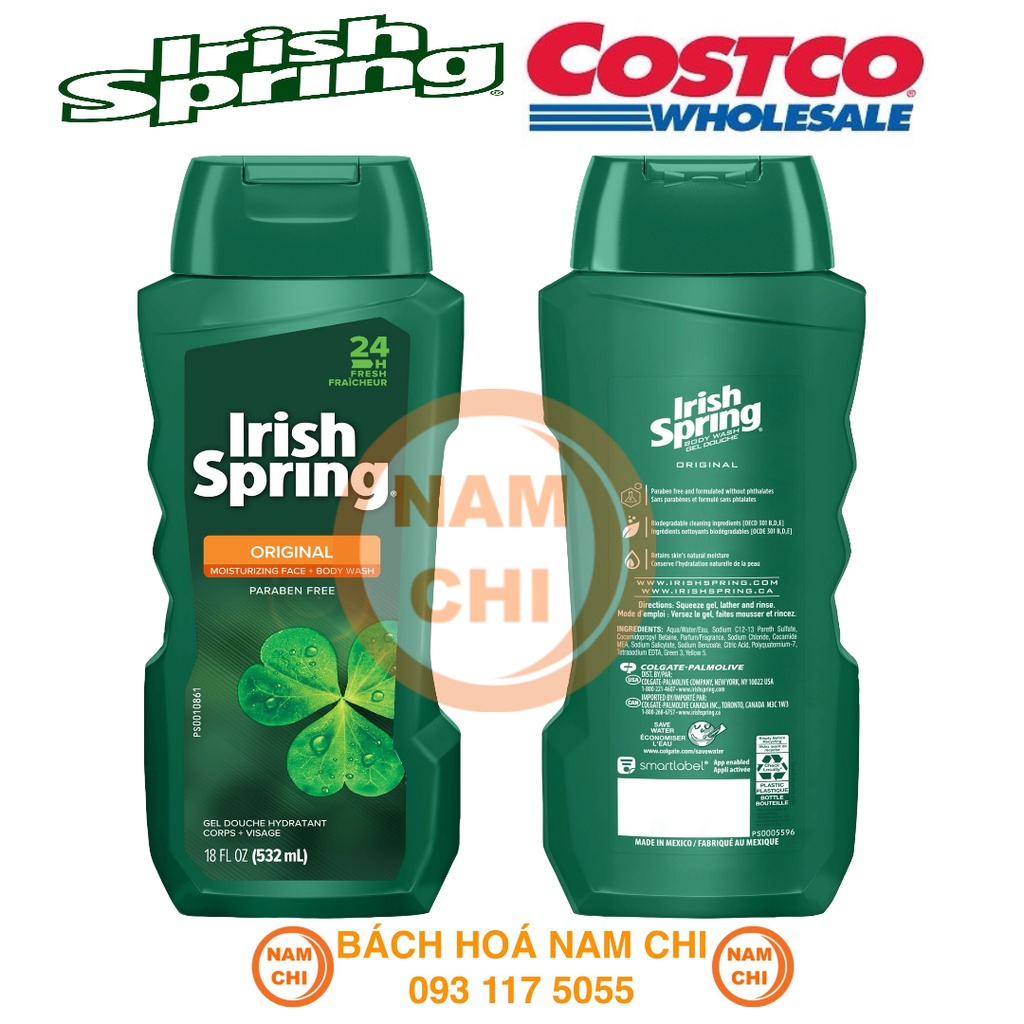 Sữa Tắm Nam IRISH SPRING ORIGINAL Body Wash 532ml - Hàng Mỹ