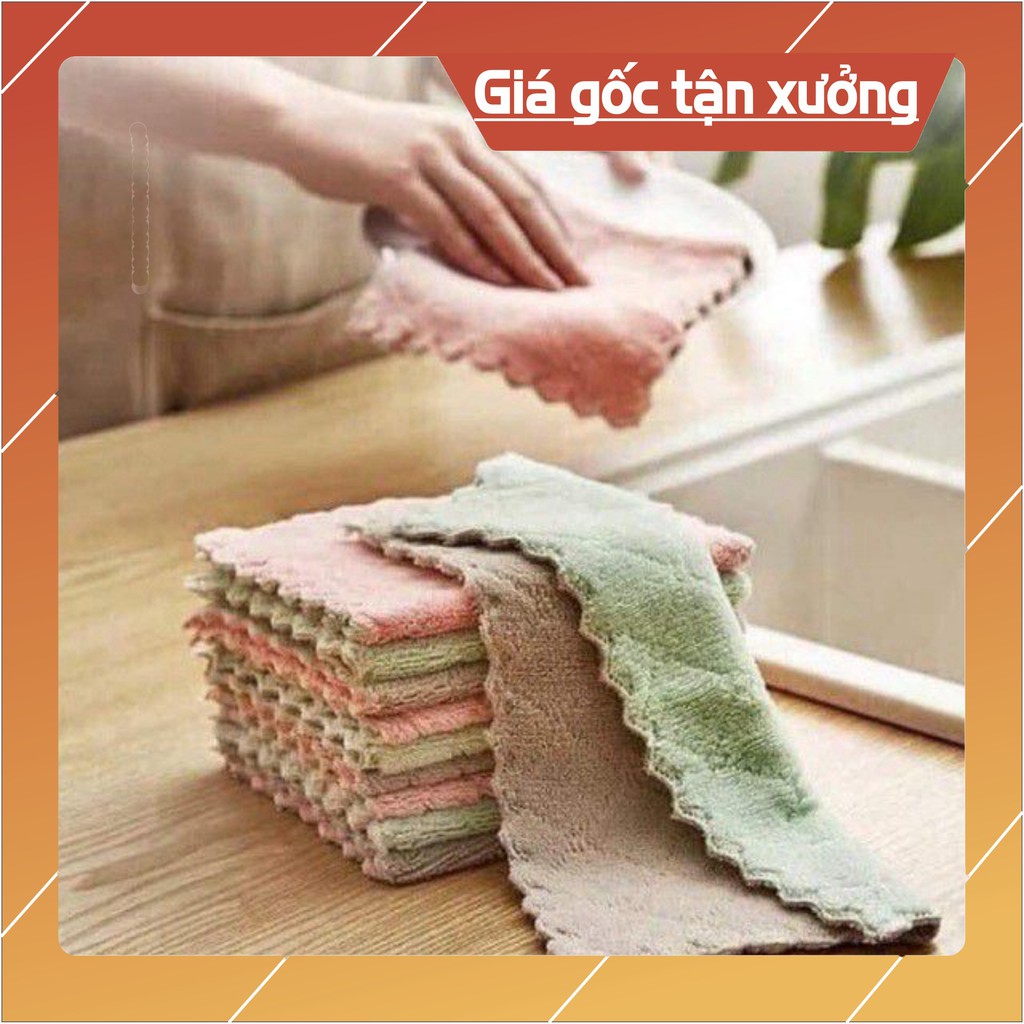 Sẵn hàng Bán sỉ 10 khăn lau nhà bếp đa năng siêu thấm nước .