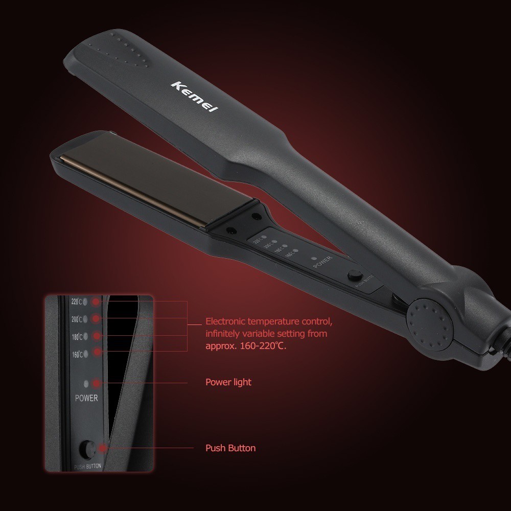 Máy là tóc, duỗi tóc bản làm nóng cực nhanh thông khí 4 mức nhiệt tùy chỉnh KM329 MIGU.VN