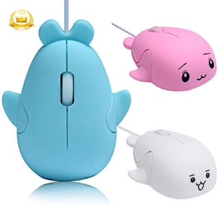 Chuột Máy Tính Có Dây 1200 Dpi Họa Tiết Cá Heo Dễ Thương