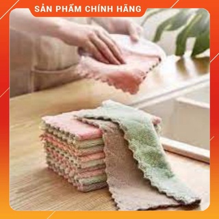 COMBO 5 KHĂN VẢI SỢI 2 MẶT 2 MÀU LAU TAY VIỀN ZICZAC SIÊU THẤM HÚT SIÊU XỊN XÒ