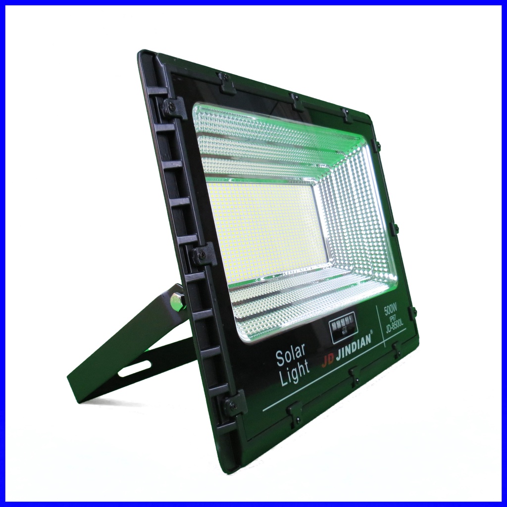 Đèn năng lượng mặt trời Jindian JD công suất 500W, loại cao cấp, tích điện, tự động sáng, chống nước, thân nhôm