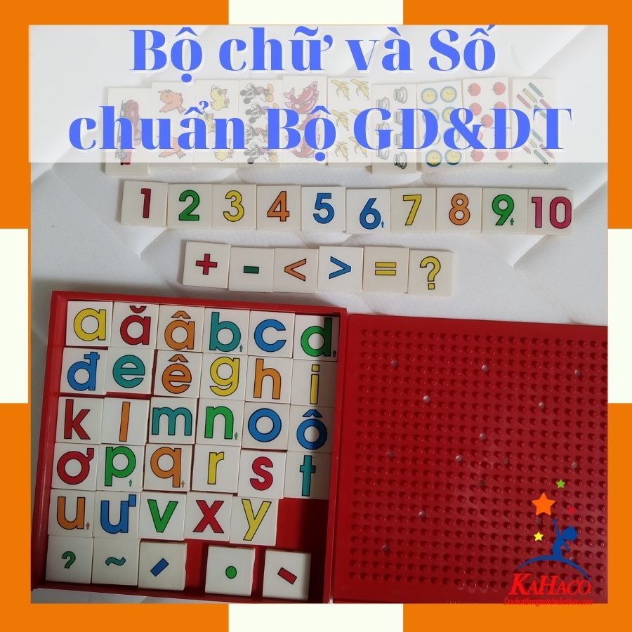 Bảng chữ số cho bé 60 chi tiết, gồm đủ bộ chữ, bộ số, dấu và phép tính theo chuẩn của Bộ GD&amp;ĐT