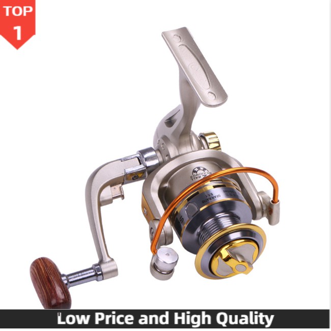 model head spinning fishing reel Máy Câu Cá Kim Loại Cán Gỗ