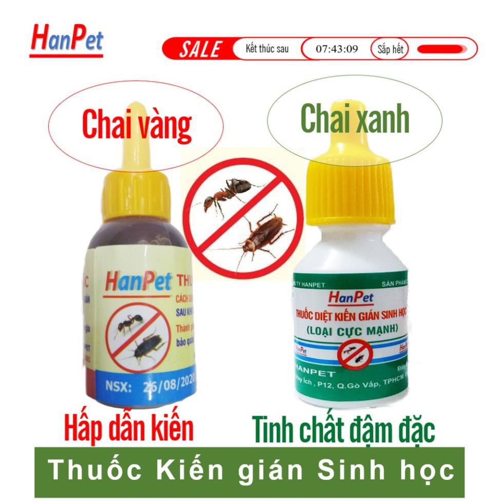 Thuoc kien hanpet dung dịch diệt kiến tận gốc (chai vàng 10ml) dẫn dụ kiến tốt hơn