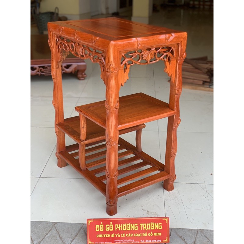 Đôn chữ nhật đục trúc 35x50 cao 70 gỗ hương đá