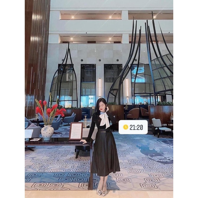 ⚡️BÁN SI⚡️Áo len đen cổ nơ trắng | BigBuy360 - bigbuy360.vn