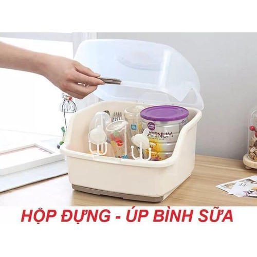 Khay úp bình sữa có nắp đậy tiệt trùng an toàn