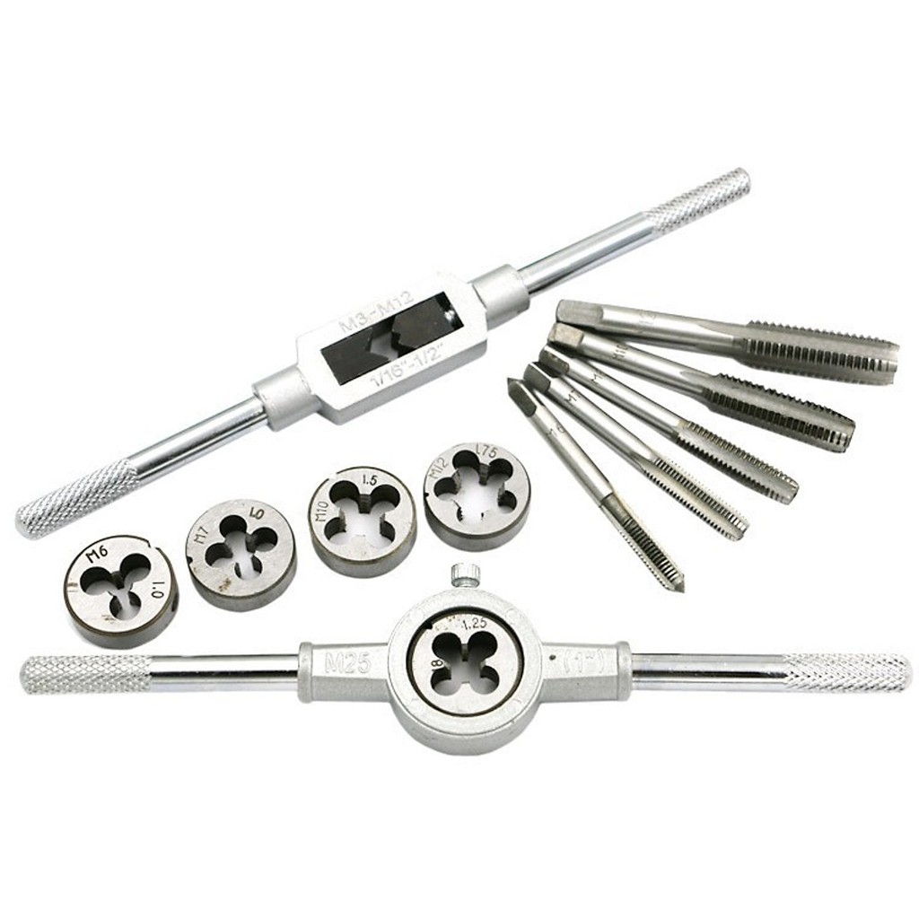 Bộ tay quay taro tạo ren trong và ngoài 12 chi tiết M6-M12 - HV Store 406