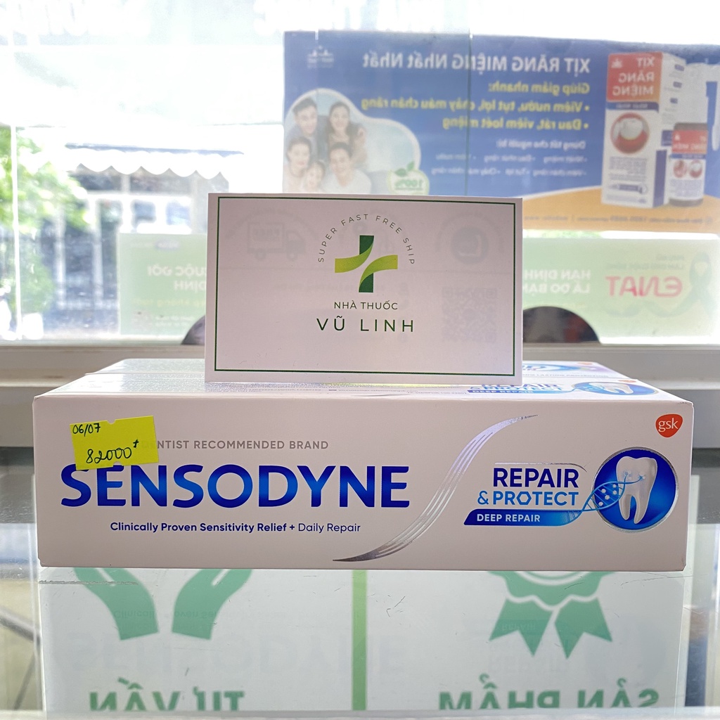 Kem đánh răng giảm ê buốt Sensodyne Repair Protect & Fresh Mint & Cool Gel & Rapid Action & Gentle Whitening