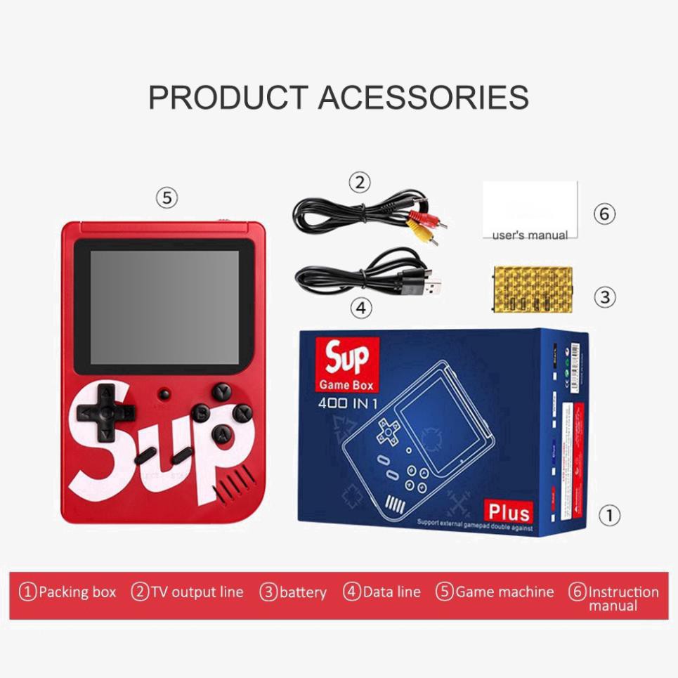 Máy chơi game cầm tay mini chứa 400 trò chơi trong 1 màn hình 3.0 inch kết nối AV TV có trò Mario Bomberman kiểu retro