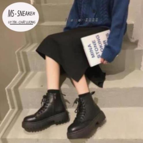 Giày boot nữ ullzang 🧡HÀNG TRUNG🧡 Bốt thời trang màu đen siêu hót full box bill