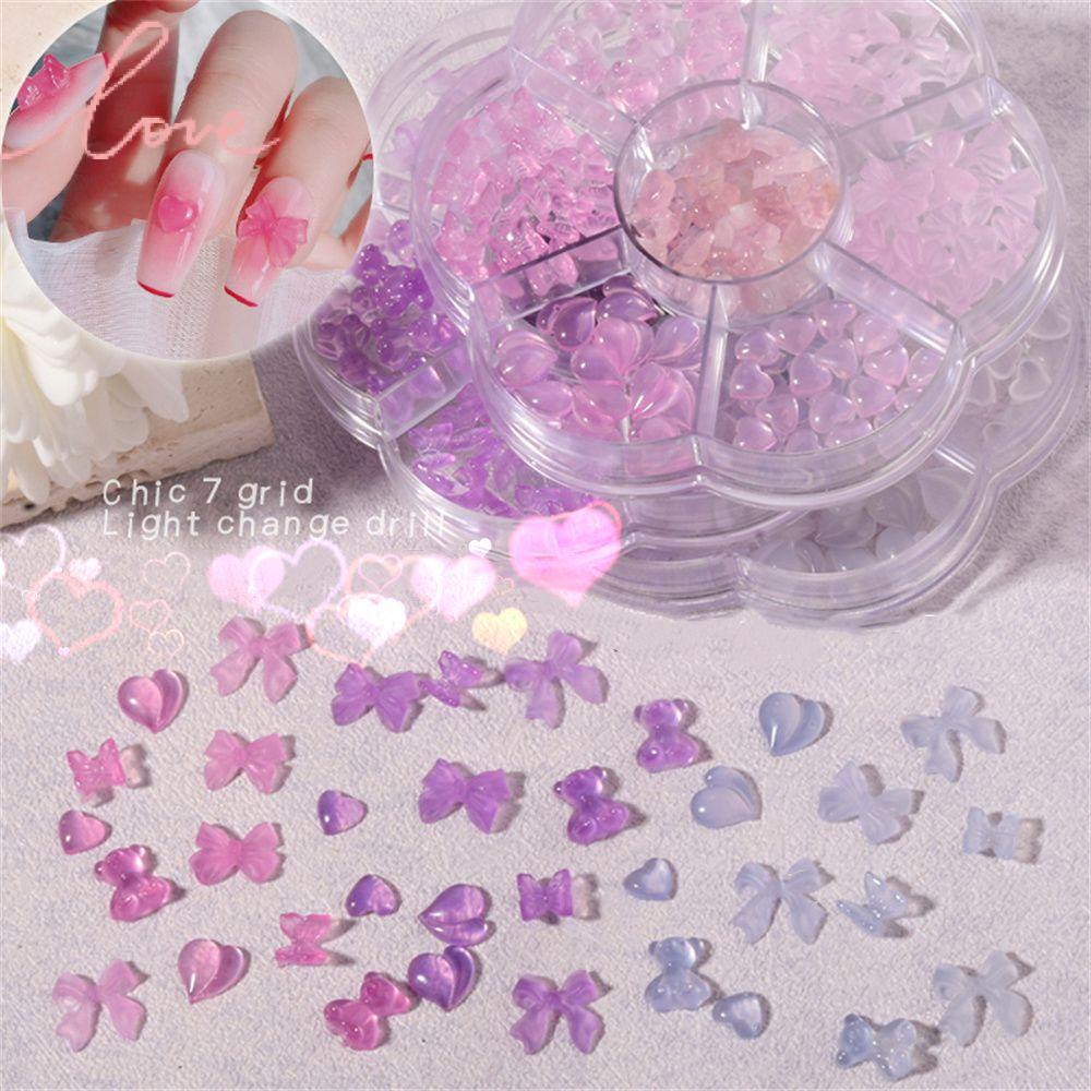 Phụ Kiện Trang Trí Móng Tay Hình Gấu 3D Thay Đổi Màu Sắc Độc Đáo|Trang Sức Móng Tay