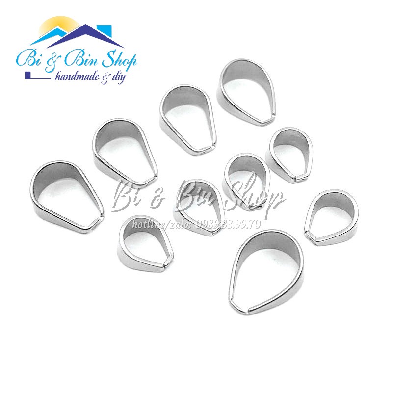 5 Cái Kẹp Mặt Dây Chuyền Bằng Thép Không Gỉ Đeo Dây Chuyền, Làm Trang Sức Handmade