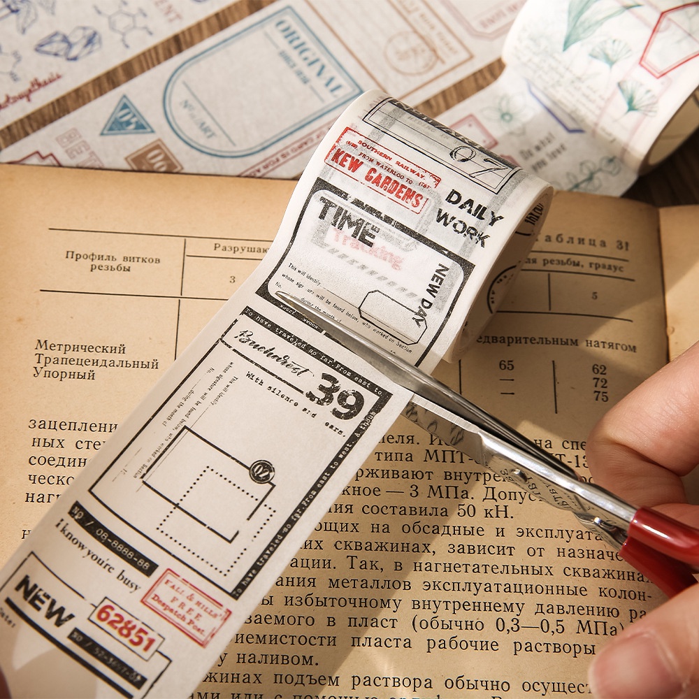 Băng Keo Washi Dán Trang Trí Sổ Lưu Niệm In Chữ Imoda 4 Truyền Cảm Hứng Phong Cách Retro