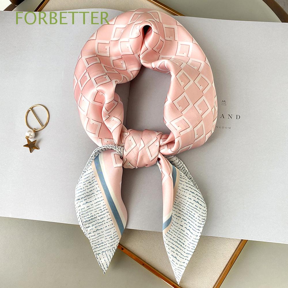 Khăn Choàng Cổ Bằng Lụa Satin Họa Tiết Chữ Nhiều Màu Sắc 70*70cm Dành Cho Nữ