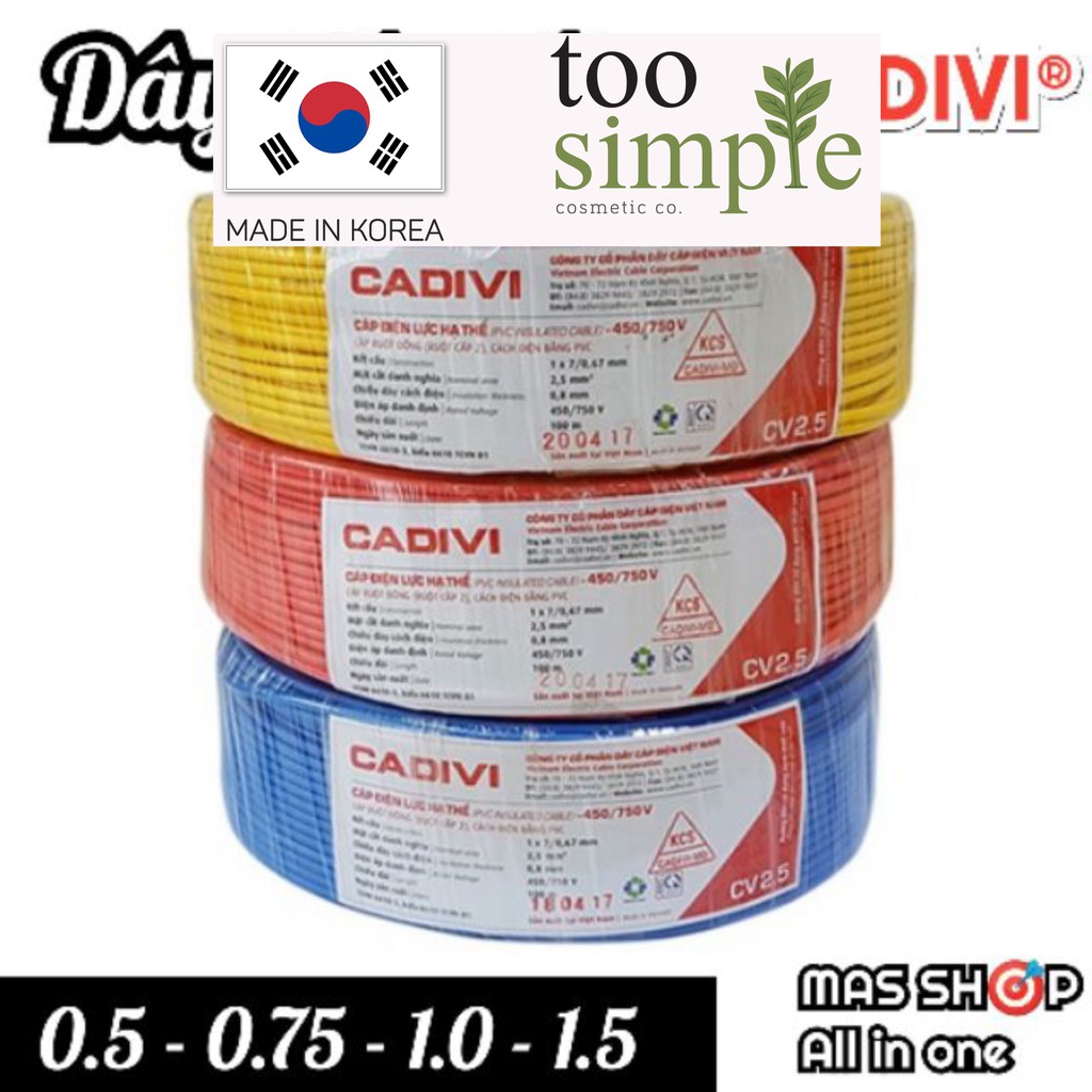 [Bán lẻ theo 1 mét] Dây điện đôi mềm VCMD CADIVI® / 2x0.5 - 2x0.75 - 2x1.0 - 2x1.5 (mm) Too Simple