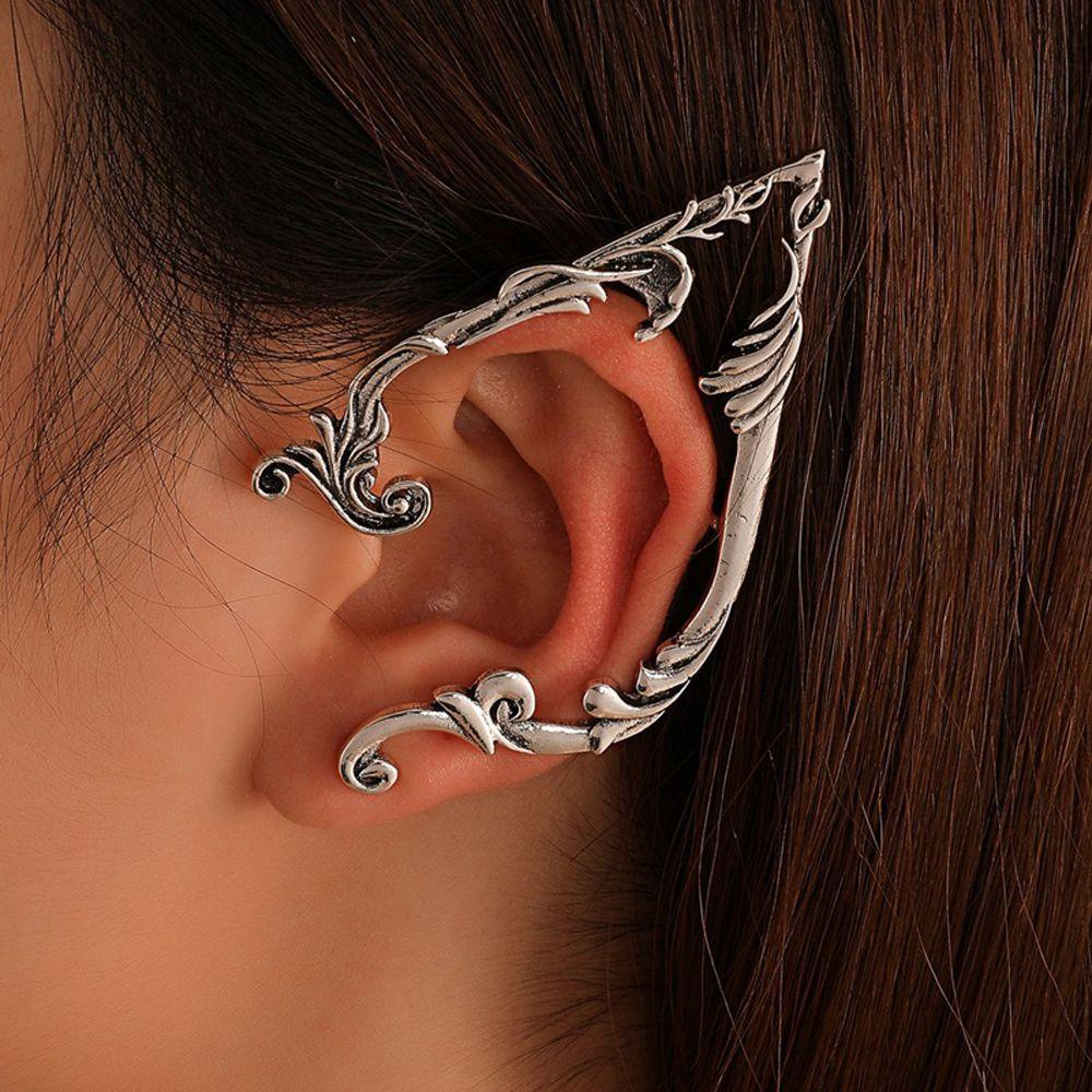 Khuyên Kẹp Vành Tai Bằng Hợp Kim Màu Trơn Phong Cách Gothic Thời Trang Cho Nữ MXMUSTY