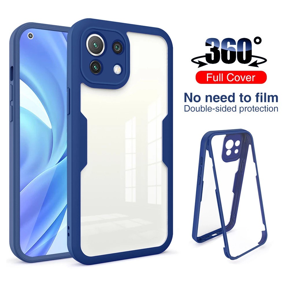 For iPhone 14 pro max Ốp Điện Thoại Trong Suốt Mặt Nhám Bảo Vệ 360 Độ + Miếng Dán Màn Hình Cho iPhone 13 12 11 Pro Max
