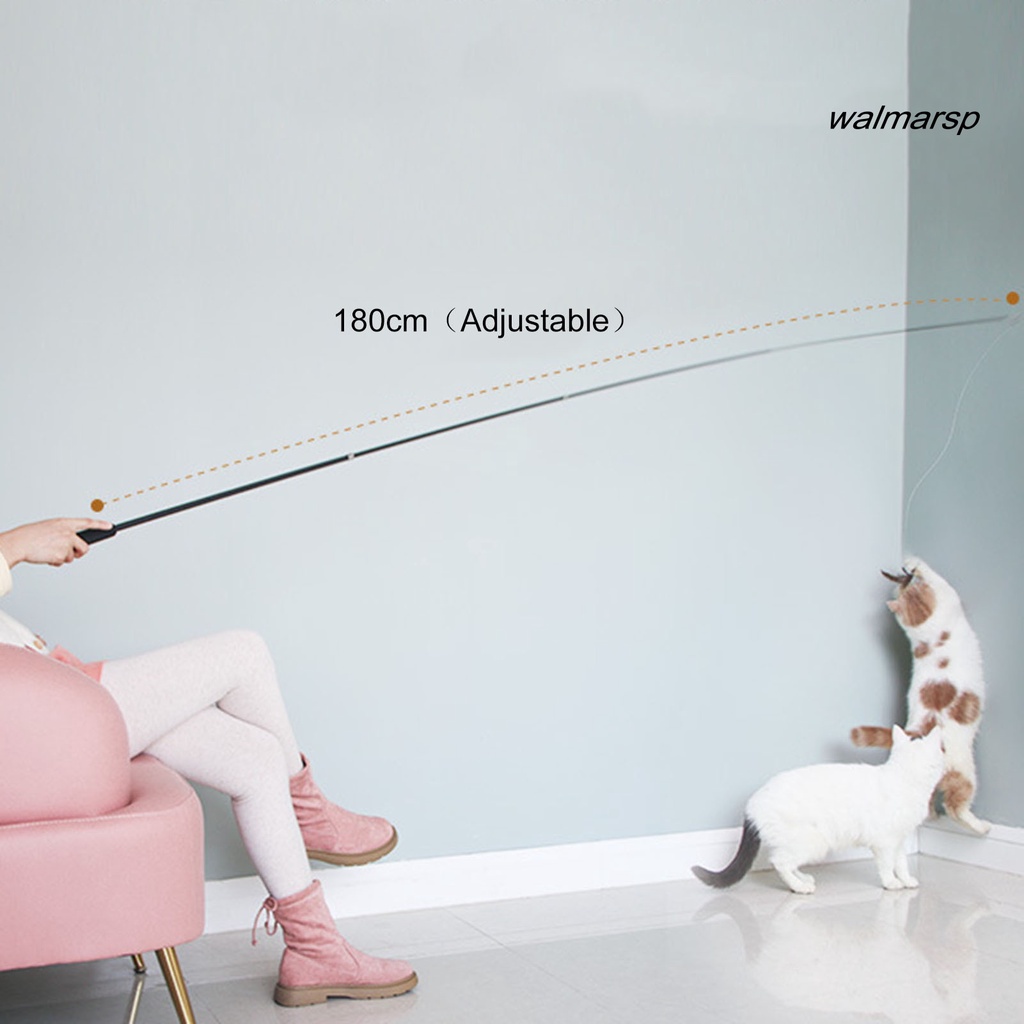 Đồ Chơi Cần Câu Dài 1.8m Kèm 2 Chuông Và Lông Vũ Siêu Bền Dành Cho Mèo Cưng