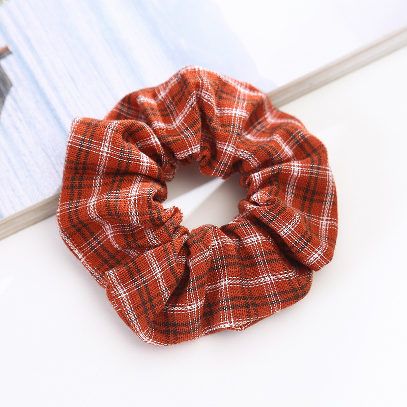 Dây cột tóc vải cotton họa tiết kẻ sọc nhiều màu sắc Queen