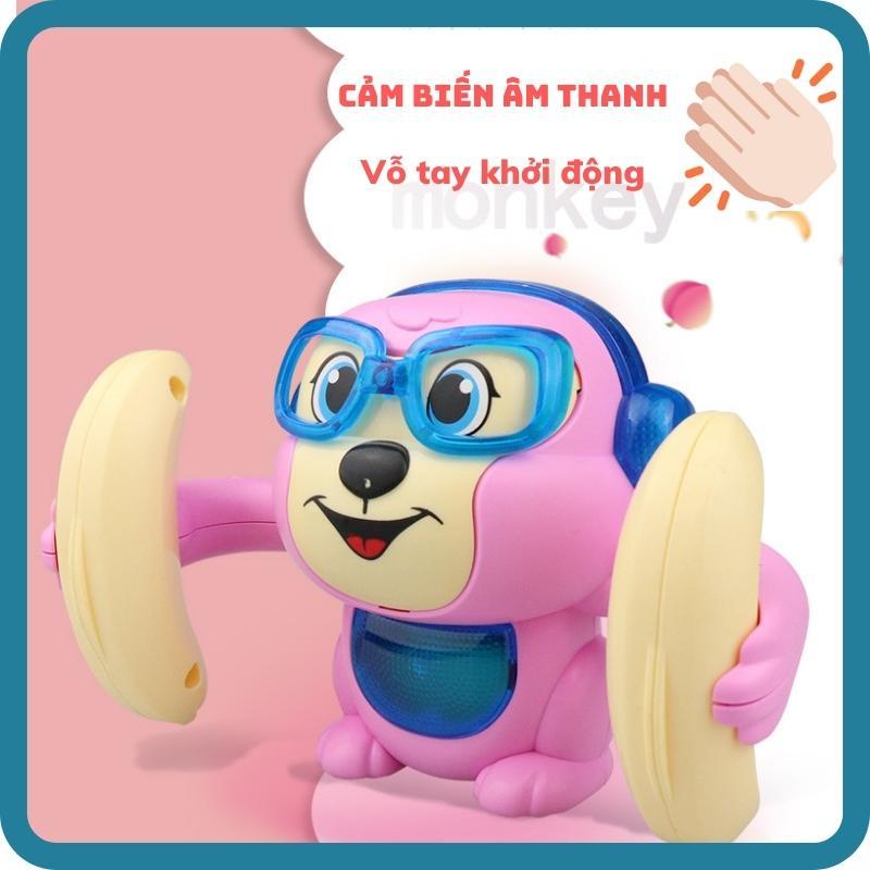 Đồ chơi Khỉ tinh nghịch nhào lộn 360º loại 1 có cảm biến âm thanh, có đèn và nhạc vui nhộn  -Đồ chơi MiniKids