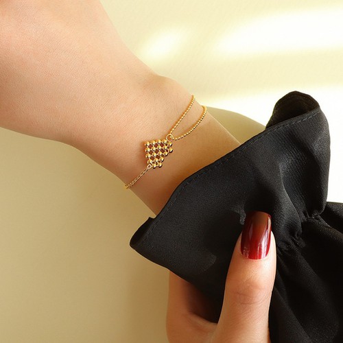 Lắc Tay Nữ Trái Tim Thép Titan Ko Rỉ TT 3612