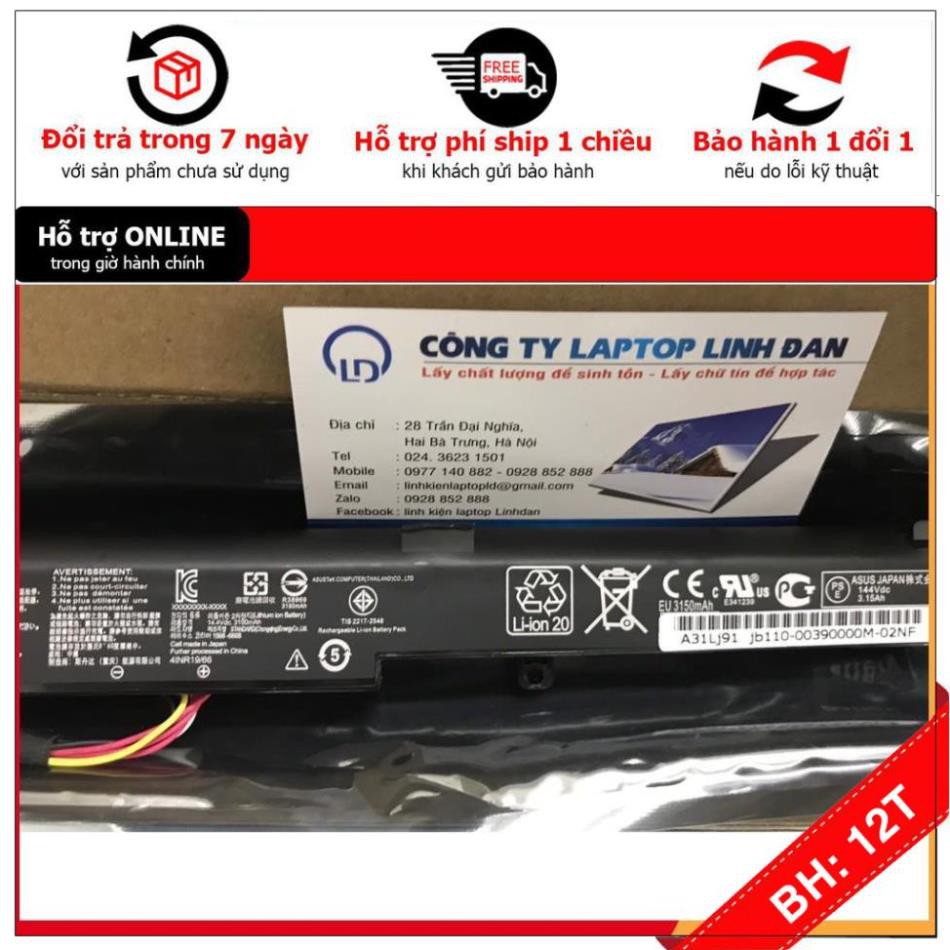 BH12TH . Pin Asus (Original)48Wh GL753V GL553VW GL553VE A41N1611 Battery