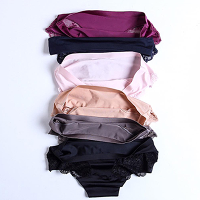 M~2XL Sexy Lace Panties Women Ice Silk Seamless Mid-Waist Transparent Autumn and Winter Cotton Crotch Ladies Briefs | BigBuy360 - bigbuy360.vn