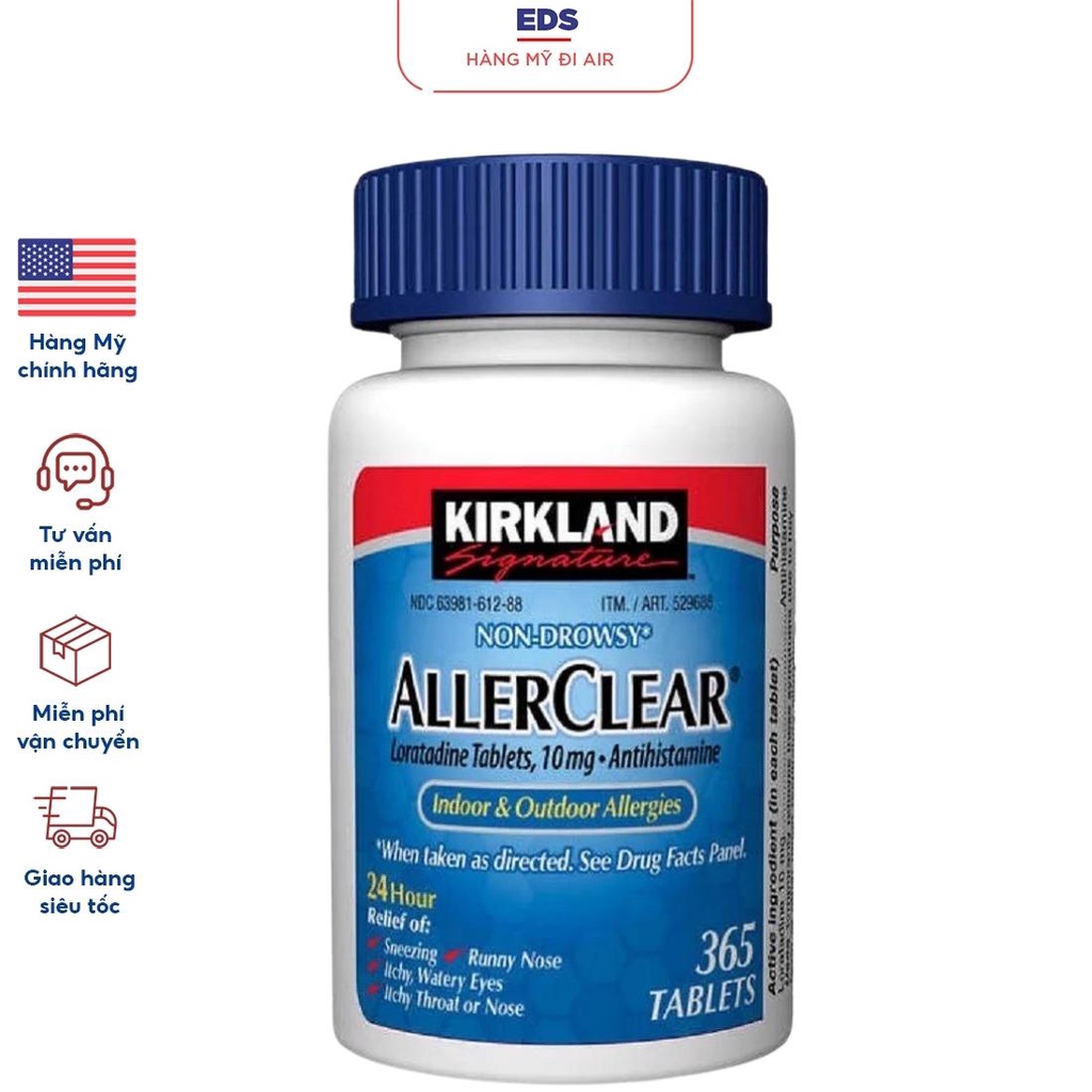 Viên uống chống dị ứng Kirkland Signature - EDS Hàng Mỹ