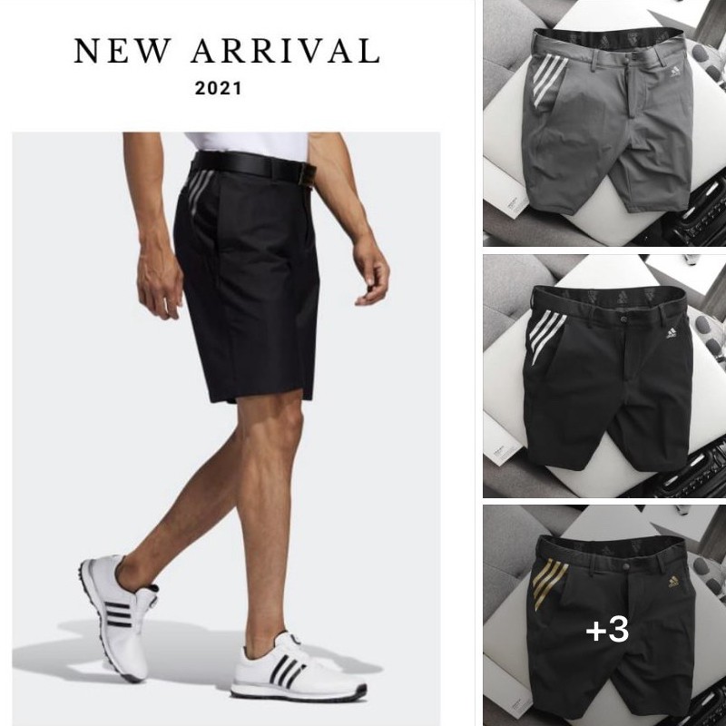 Quần short nam Adidas 3 sọc vải co giãn nhẹ dáng công sở tây âu