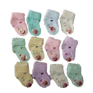 Combo 12 đôi vớ sơ sinh màu sắc nhẹ nhàng dành cho bé từ 0-3 tháng