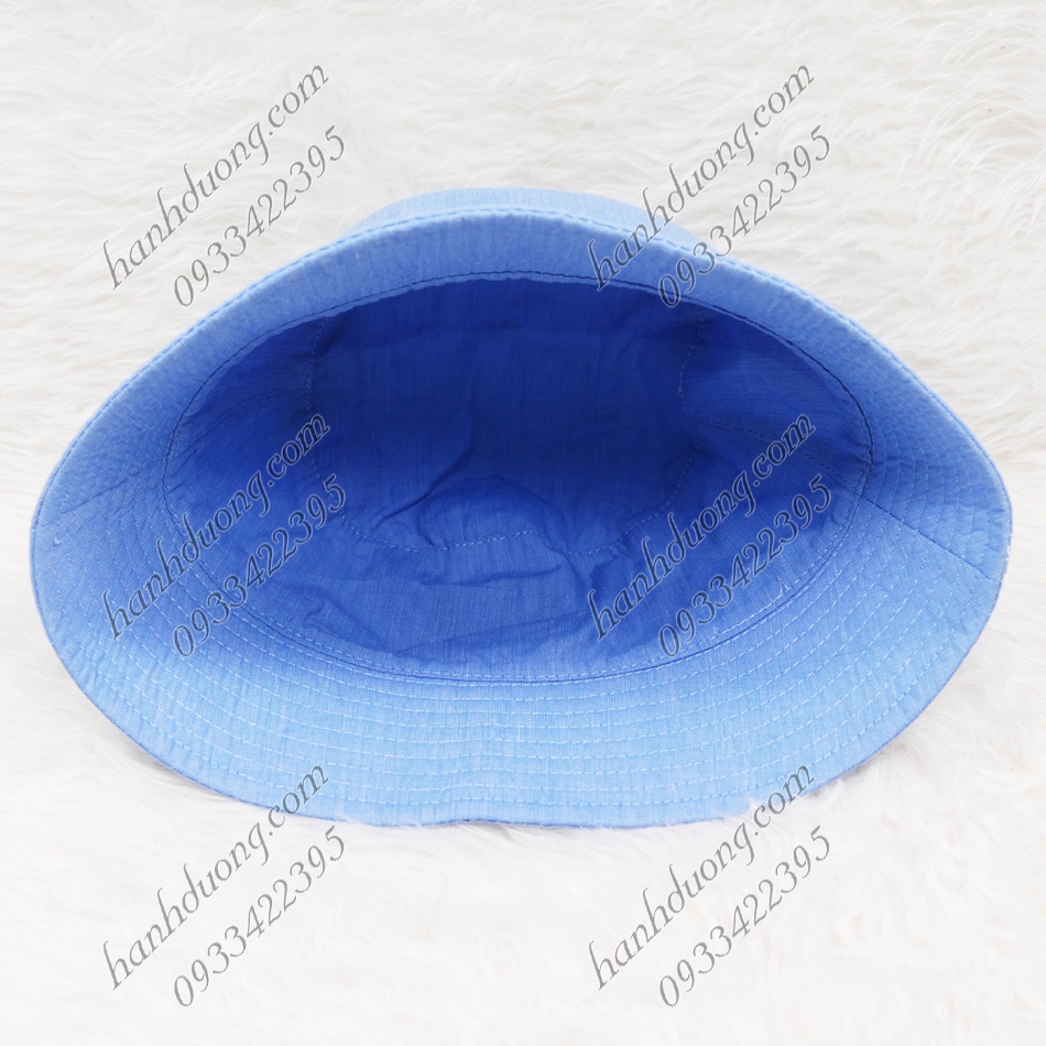 Mũ bucket vành cụp nón tai bèo vành tròn đội được 2 mặt thêu mặt da LV vải cotton cao cấp phù hợp cho nữ