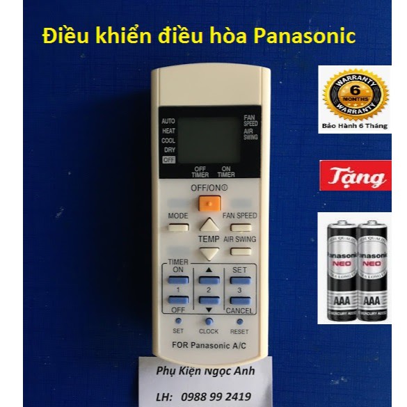 Combo 3 cái Remote Điều khiển điều hòa Panasonic mode 1 nút tắt mở màu vàng cam