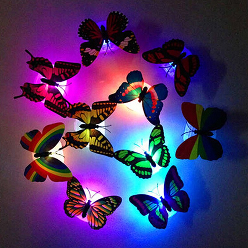 Đèn Ngủ led Hình Bướm Thay Đổi Màu Sắc Dễ Thương Trang Trí Nhà Cửa