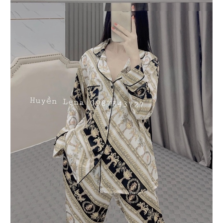 Bộ ngủ Pijama dài tay lụa latin | BigBuy360 - bigbuy360.vn