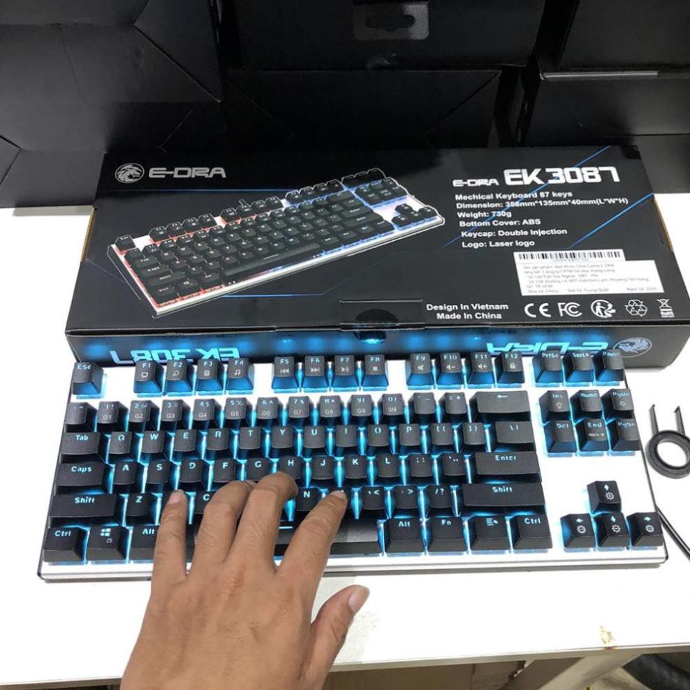 Bàn phím cơ E-DRA EK3087 - Siêu phẩm năm 2020 - Khung kim loại - Đèn led màu xanh dương - Bảo hành 24 tháng | BigBuy360 - bigbuy360.vn