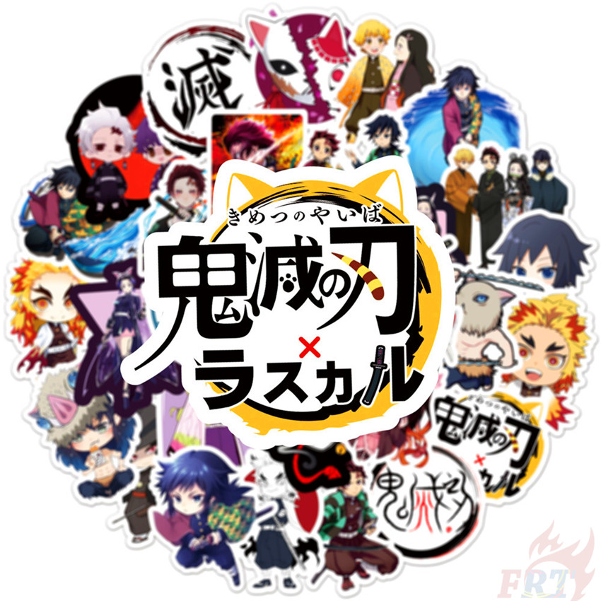 ❉ Demon Slayer: Kimetsu no Yaiba - Series 08 Anime Kamado Tanjirou Nezuko Stickers ❉ 50Pcs/Set Mixed Luggage Laptop Skateboard Doodle Stickers