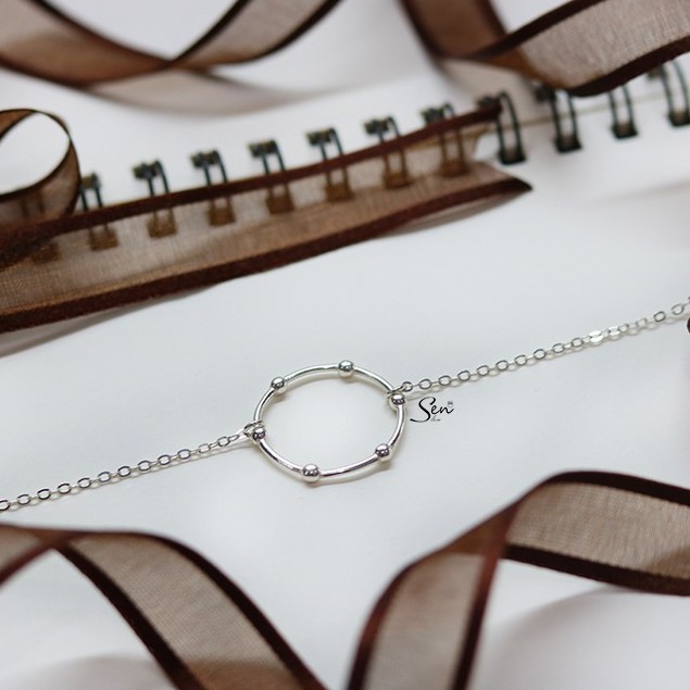 Lắc tay vòng tròn chấm bi bạc 925 Senyda Jewelry LT099