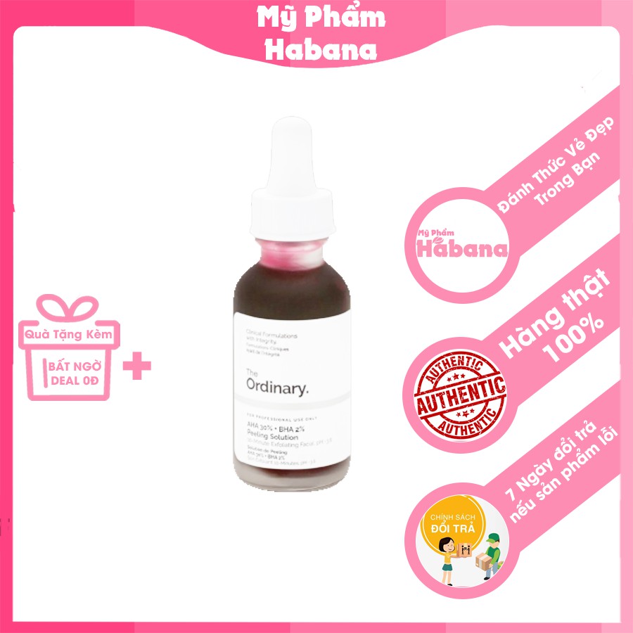 Serum THE ORDINARY AHA 30%+BHA 2% Peeling Solution Tẩy Da Chết Hóa Học Thanh Lọc Da Dành Cho Da Mụn Thâm (30ml)