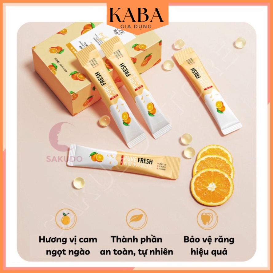 Gói nước súc miệng làm sạch răng miệng giảm tình trạng ố vàng giảm hôi miệng KABA