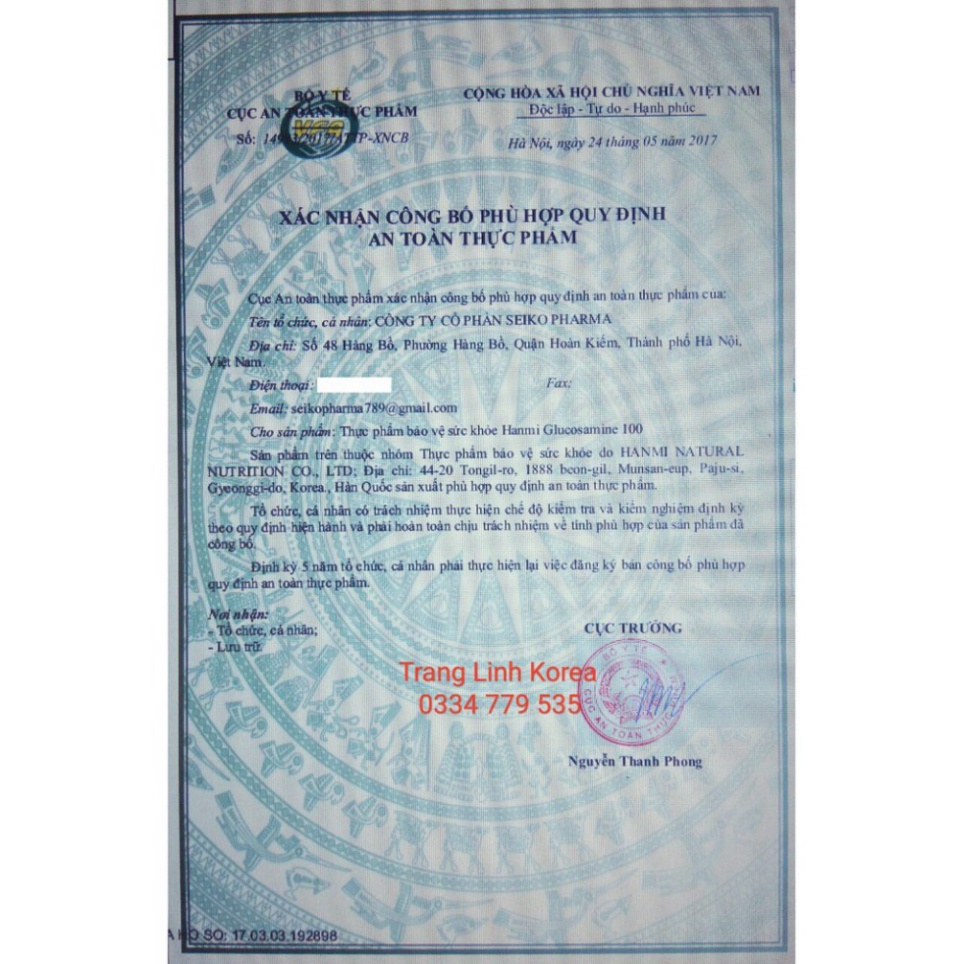 Bổ Xương Khớp Hàn Quốc Glucosamine 100VIP hộp 180 viên [ Hàng Mới Về ]