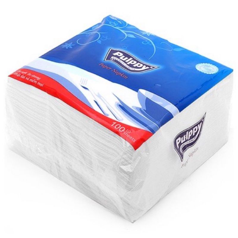 Khăn giấy ăn Pulppy lớn 100 tờ 33x33cm