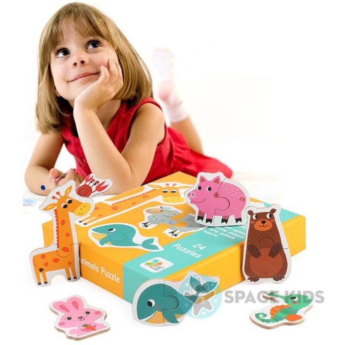 Đồ chơi Montessori Bộ ghép hình gỗ thông minh 22-24 chi tiết theo chủ đề cho bé xếp hình tư duy phát triển trí tuệ