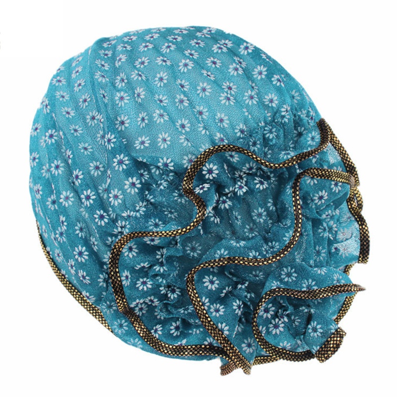 Mũ Trùm Đầu Co Giãn Đính Hoa Lớn Chống Rụng Tóc Cho Nữ
