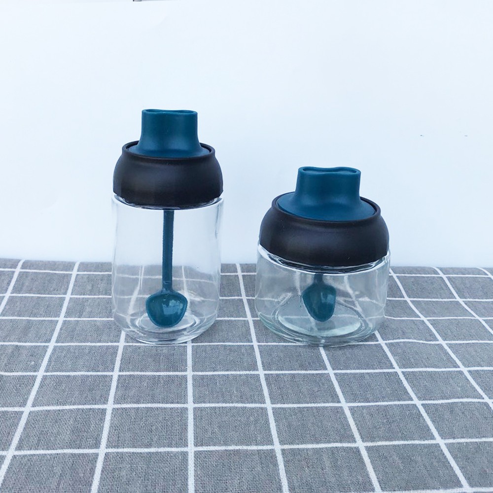 Lọ đựng gia vị thủy tinh nắp xanh kèm thìa xúc có dung tích 250ml-280ml hàng chất lượng loại 1 do ducstore PP | BigBuy360 - bigbuy360.vn
